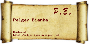 Pelger Bianka névjegykártya